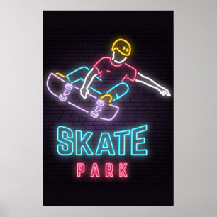 Affiche de skateboard Neon pour enfants