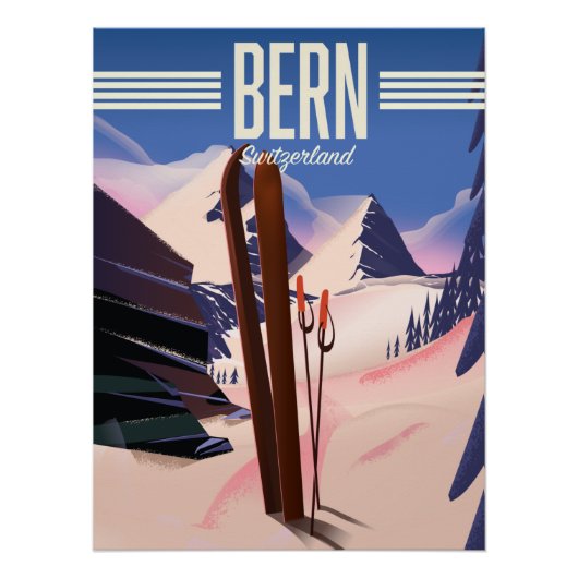 Affiche de ski à Berne en Suisse (Devant)