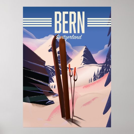 Affiche de ski à Berne en Suisse (Devant)