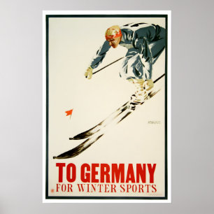 Affiche de ski Allemagne Art allemand Impression d