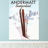 Affiche de ski Andermatt Suisse impression de voya (Insitu (Plancher de Bois))