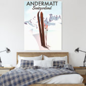 Affiche de ski Andermatt Suisse impression de voya (Insitu(Chambre))