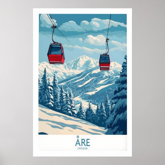 Affiche de ski Åre Suède 1 (Devant)