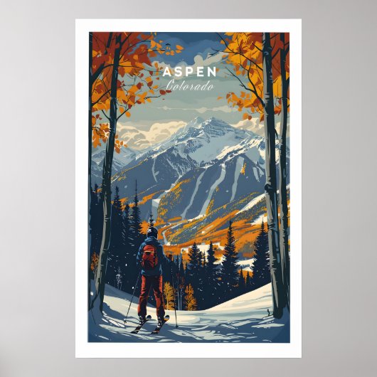 Affiche de ski Aspen Print 1 (Devant)