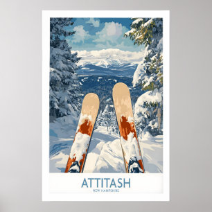 Affiche de ski Attitash New Hampshire 1