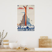 Affiche de ski Chamonix Mont Blanc Art France Voya (Cuisine)