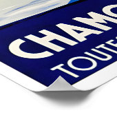 Affiche de ski Chamonix Mont Blanc Art Patinage su (Coin)