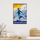 Affiche de ski Chamonix Mont Blanc Art Patinage su (Cuisine)