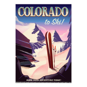 Affiche de ski Colorado - Poster vintage de sports