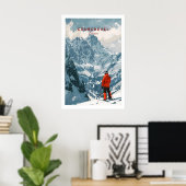Affiche de ski Courchevel 1 (Bureau à domicile)