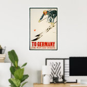 Affiche de ski d'Allemagne Art allemand Impression (Bureau à domicile)