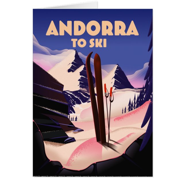 affiche de ski d'Andorre. (Devant)