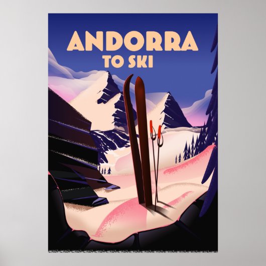 affiche de ski d'Andorre. (Devant)
