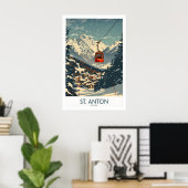 Affiche de ski d'art mural St Anton 1 (Bureau à domicile)