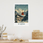 Affiche de ski d'art mural St Anton 1 (Cuisine)