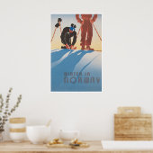Affiche de ski d'art norvégien Impression d'hiver (Cuisine)