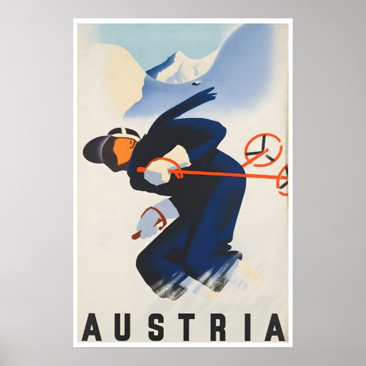 Affiche de ski d'Autriche Impression d'art de voya (Devant)