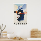 Affiche de ski d'Autriche Impression d'art de voya (Cuisine)