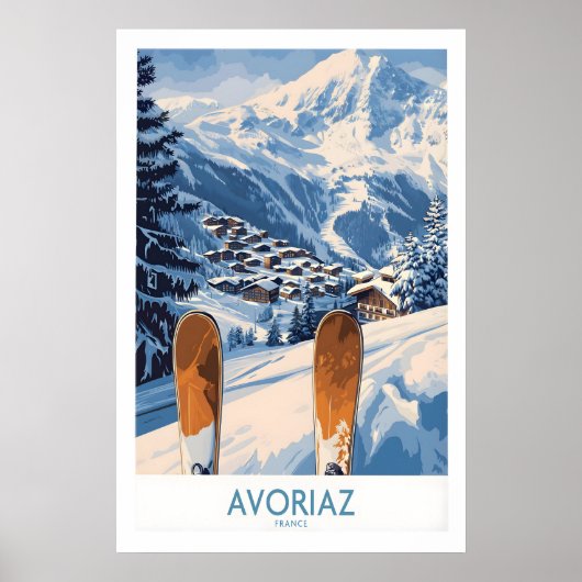 Affiche de ski d'Avoriaz France Impression 1 (Devant)