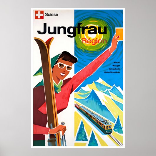 Affiche de ski de la Jungfrau Suisse Impression d' (Devant)