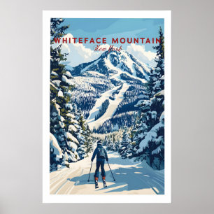 Affiche de ski de la montagne Whiteface 1