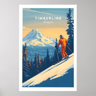 Affiche de ski de l'Oregon Timberline Print 1