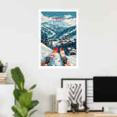 Affiche de ski de Méribel - France 1 (Bureau à domicile)