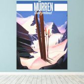 Affiche de ski de Murren Suisse impression d'art. (Insitu (Plancher de Bois))