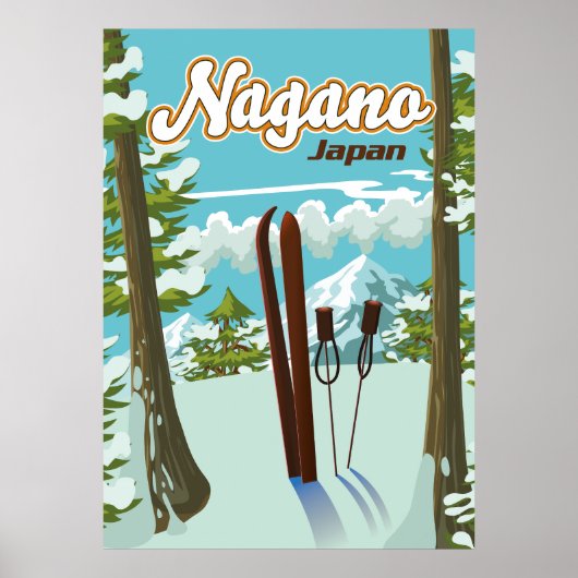 Affiche de ski de Nagano Japon (Devant)