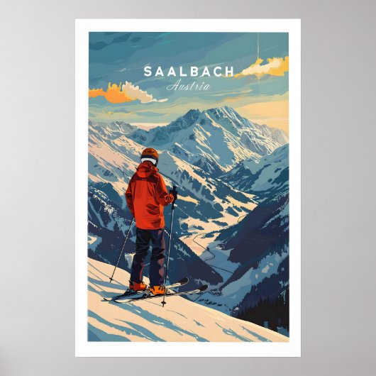 Affiche de ski de Saalbach - Autriche 1 (Devant)