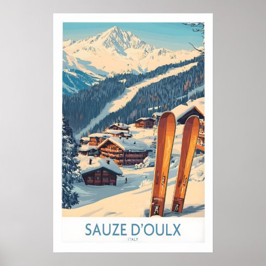 Affiche de ski de Sauze d'Oulx 1 (Devant)