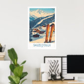 Affiche de ski de Sauze d'Oulx 1 (Bureau à domicile)