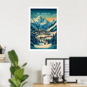 Affiche de ski de St Moritz - Suisse 1 (Bureau à domicile)