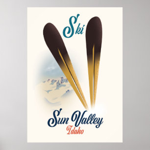 Affiche de ski de style vintage Sun Valley Idaho