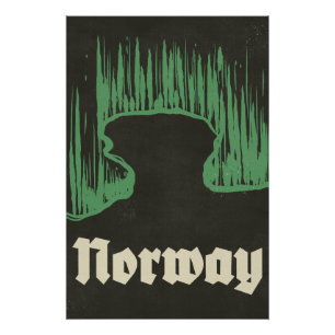 Affiche de ski de voyage en Norvège