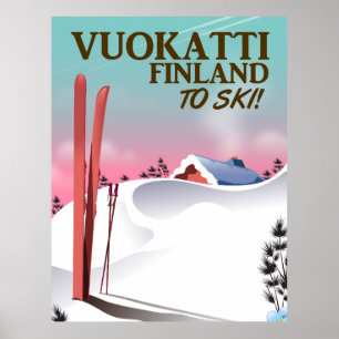 Affiche de ski de Vuokatti Finlande