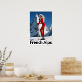 affiche de ski des Alpes françaises (Cuisine)