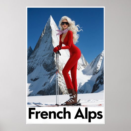 affiche de ski des Alpes françaises (Devant)
