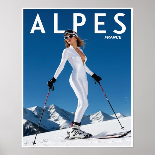 Affiche de ski des Alpes françaises (Devant)