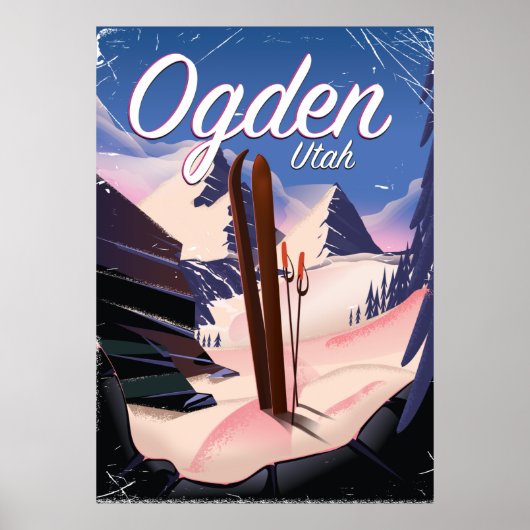 affiche de ski d'Ogden, Utah (Devant)
