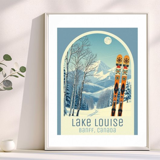 Affiche de ski du lac Louise Banff Alberta Canada