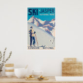 Affiche de ski du parc national Jasper Art Canada (Cuisine)