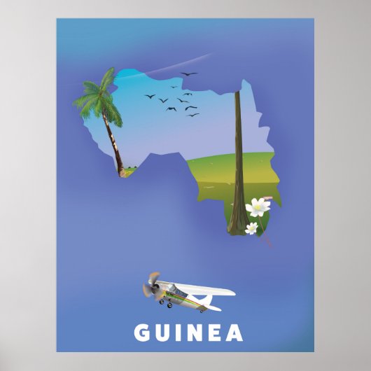 Affiche de ski en Guinée Afrique du Sud. (Devant)