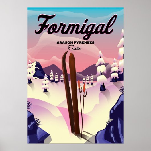 Affiche de ski Formigal Aragon Espagne. (Devant)