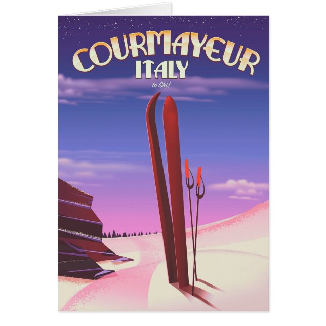 Affiche de ski italienne de Courmayeur (Devant)
