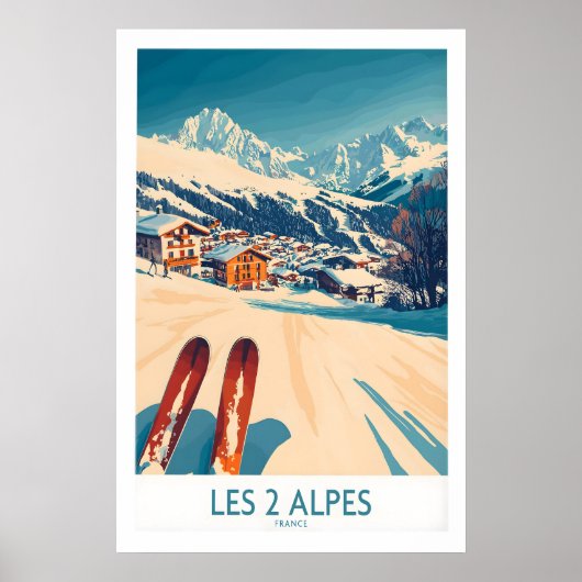 Affiche de ski Les 2 Alpes Impression 1 (Devant)