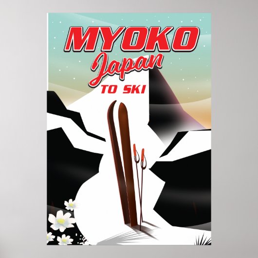 affiche de ski myoko japon (Devant)