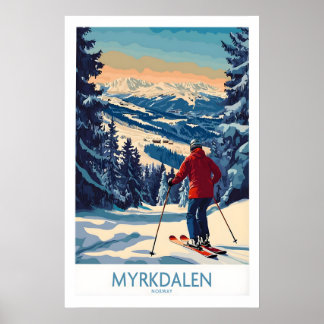 Affiche de ski Myrkdalen Un cadeau parfait pour le