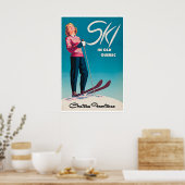 Affiche de ski Québec Art de voyage Canada Château (Cuisine)
