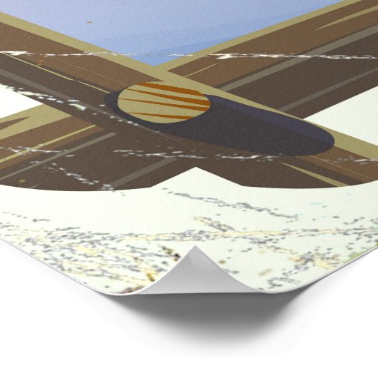 Affiche de ski Québec Mont-Tremblant. (Coin)